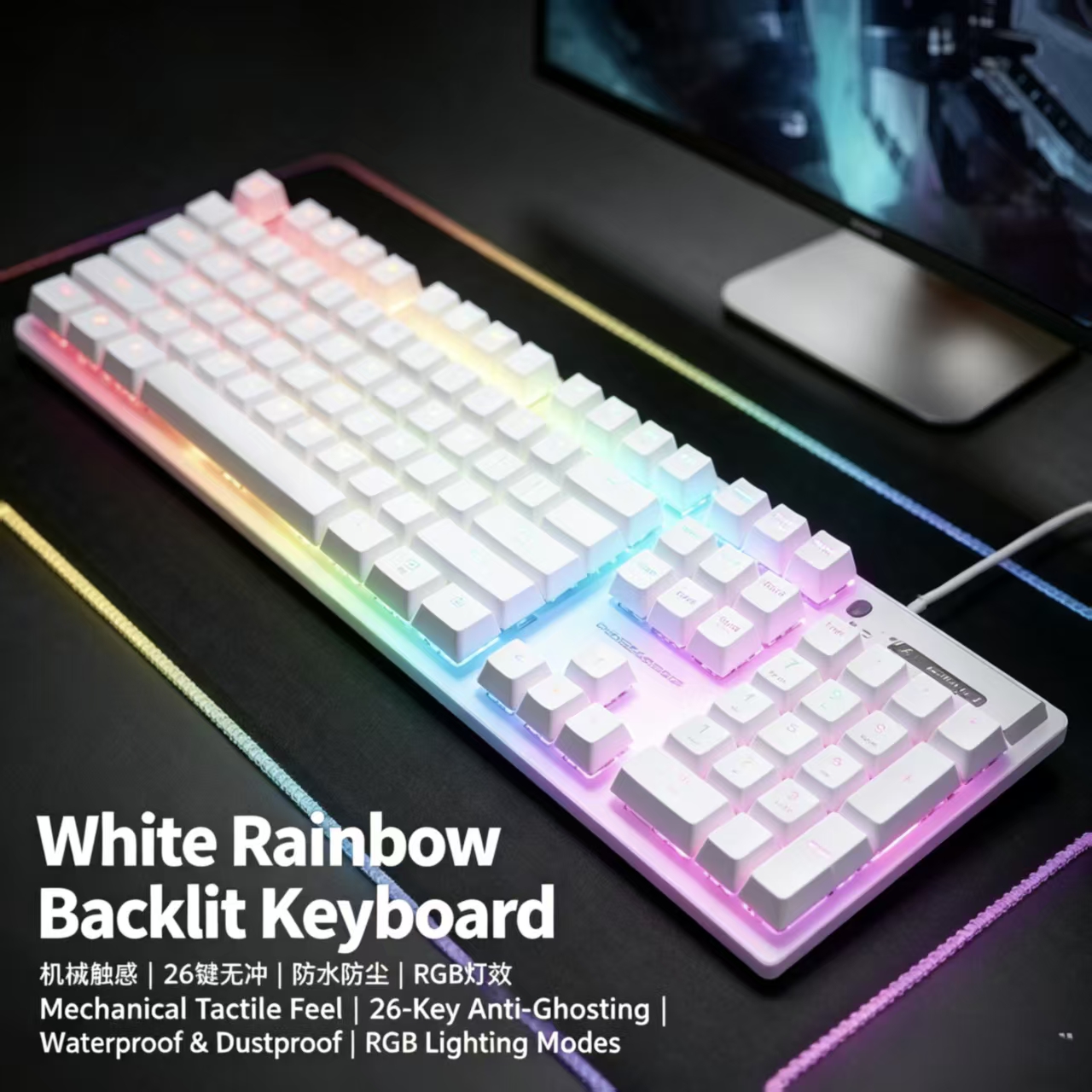 Gaming Keyboard Mouse Set - Pro-Pioneer GX330 Wired Mechanical-Feel Gaming Keyboard