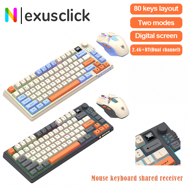 New Dual-Mode 80 Keys Wireless - مراجعة Gaming Keyboard Mouse Set وسعره