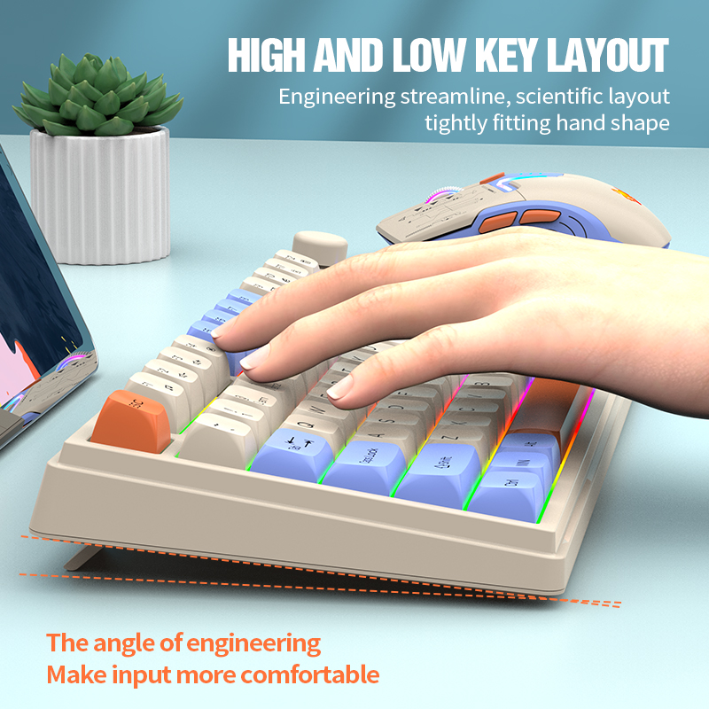 New Dual-Mode 80 Keys Wireless - مراجعة Gaming Keyboard Mouse Set وسعره