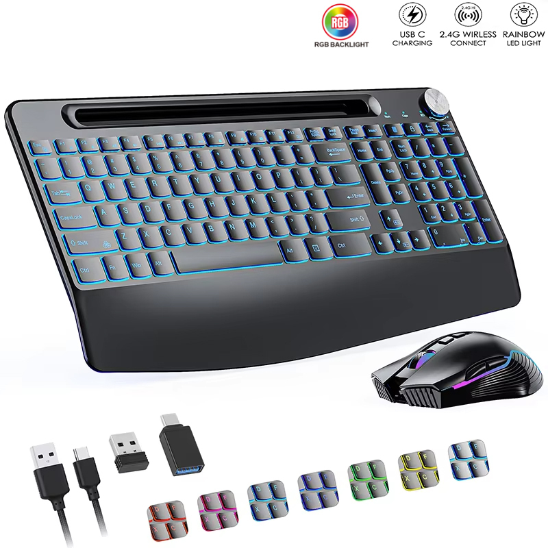 2.4G&Type-C Wireless Keyboard  - مراجعة Gaming Keyboard Mouse Set وسعره