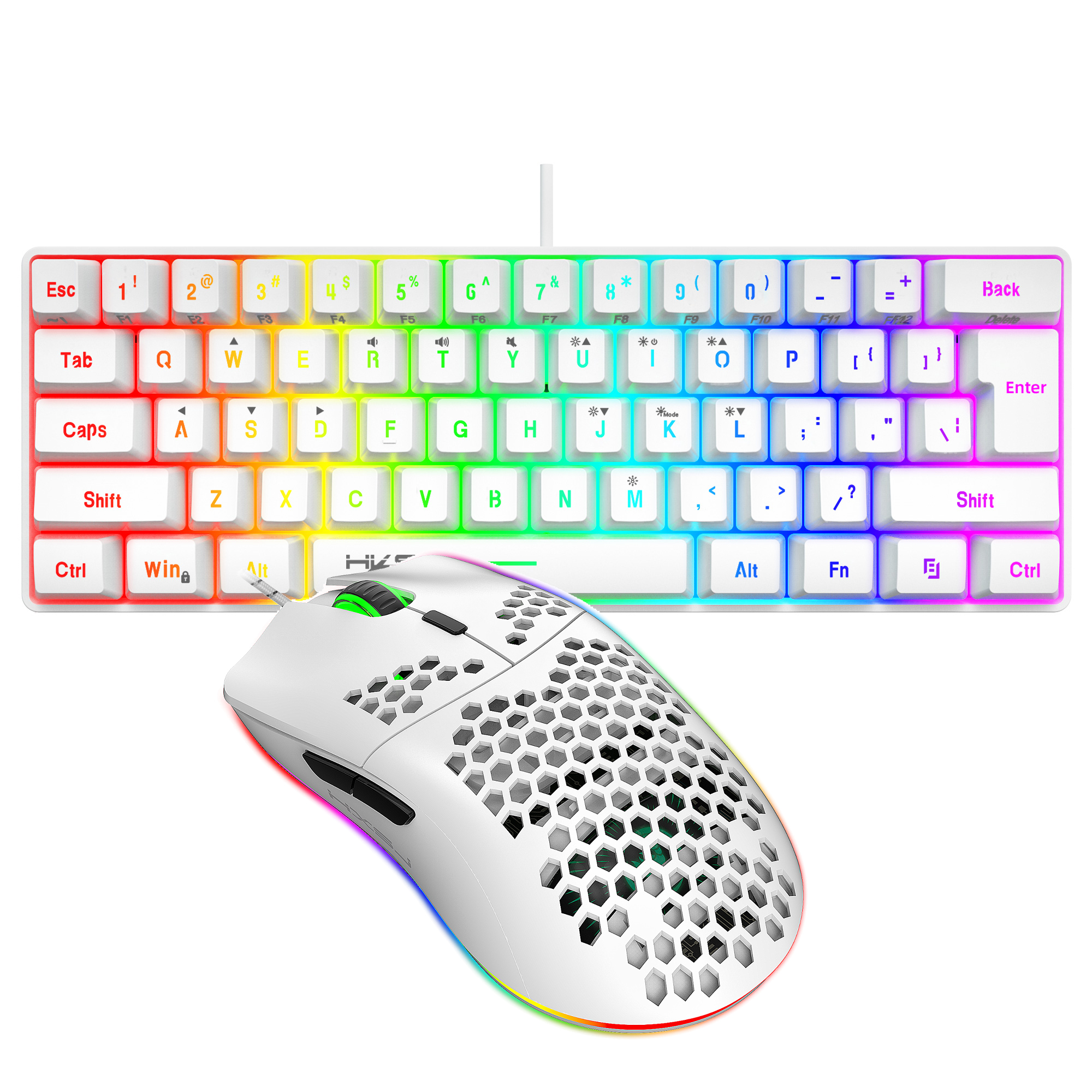 Hot selling HXSJ 61 keys V700  - مراجعة Gaming Keyboard Mouse Set وسعره