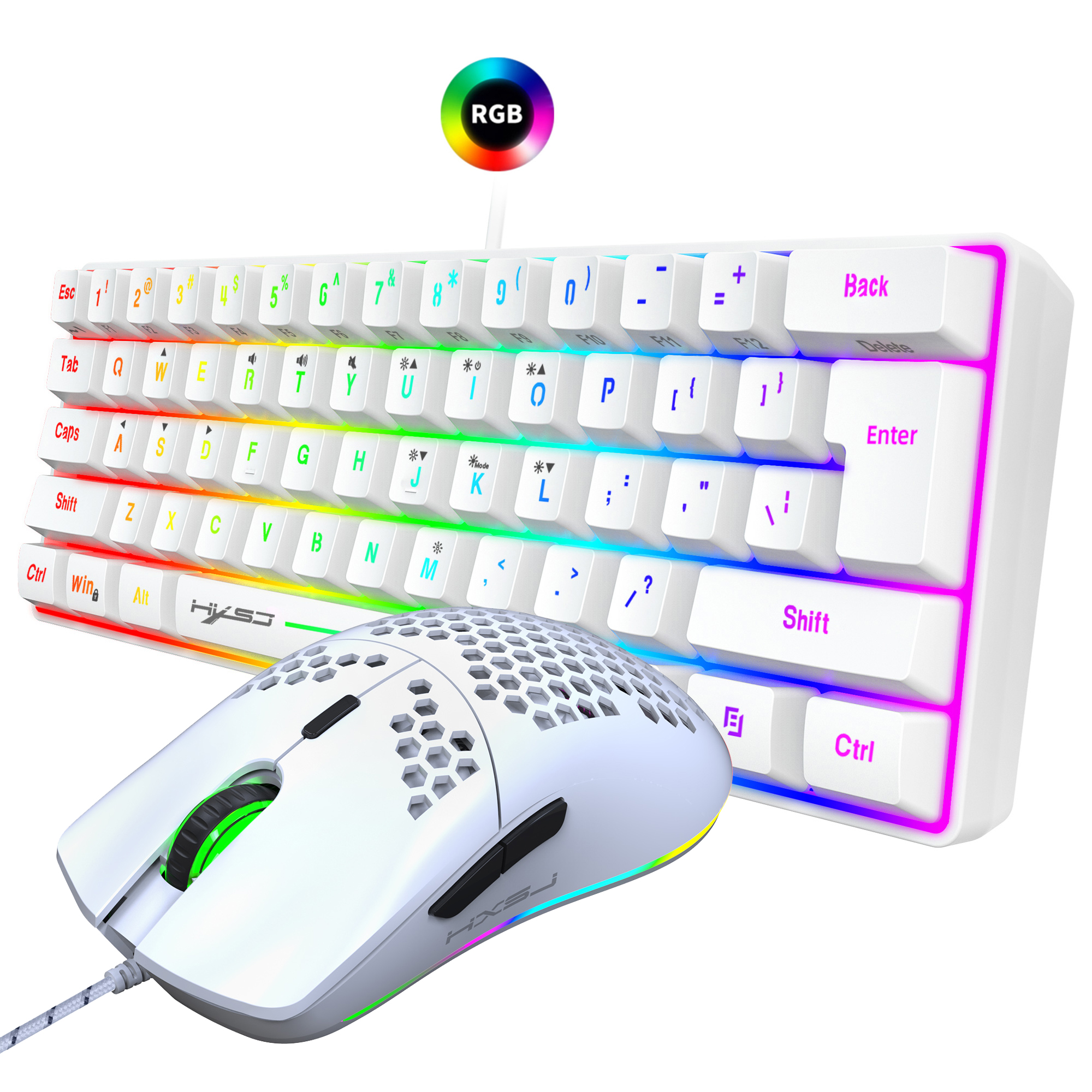Hot selling HXSJ 61 keys V700  - مراجعة Gaming Keyboard Mouse Set وسعره