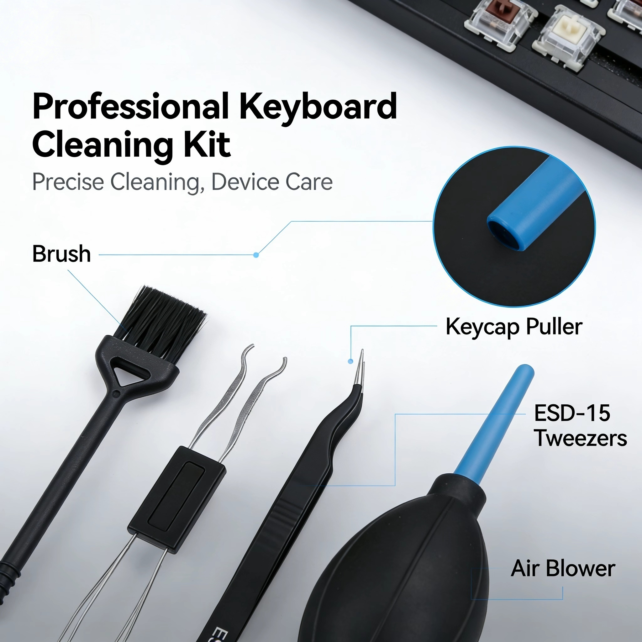 4 in 1 Keyboard Cleaning Kit M - مراجعة Keycap Puller Ring وسعره