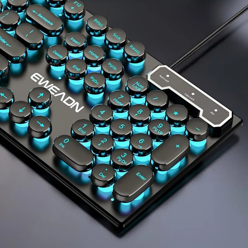 Retro Punk Mechanical Feel Key - مراجعة Gaming Keyboard Mouse Set وسعره