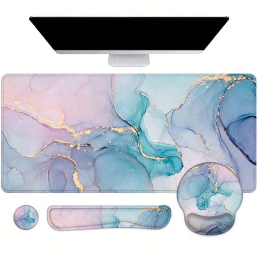 Mouse Pad with Wrist Rest Larg - مراجعة Gaming Keyboard Mouse Set وسعره
