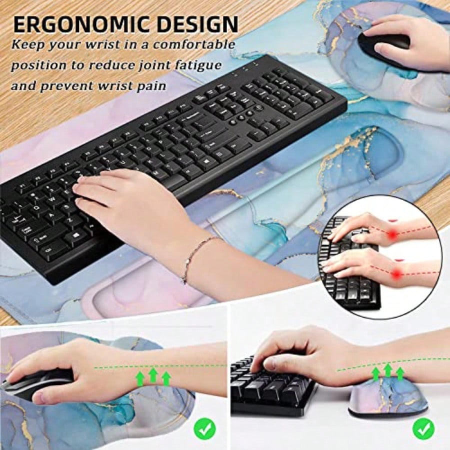 Mouse Pad with Wrist Rest Larg - مراجعة Gaming Keyboard Mouse Set وسعره