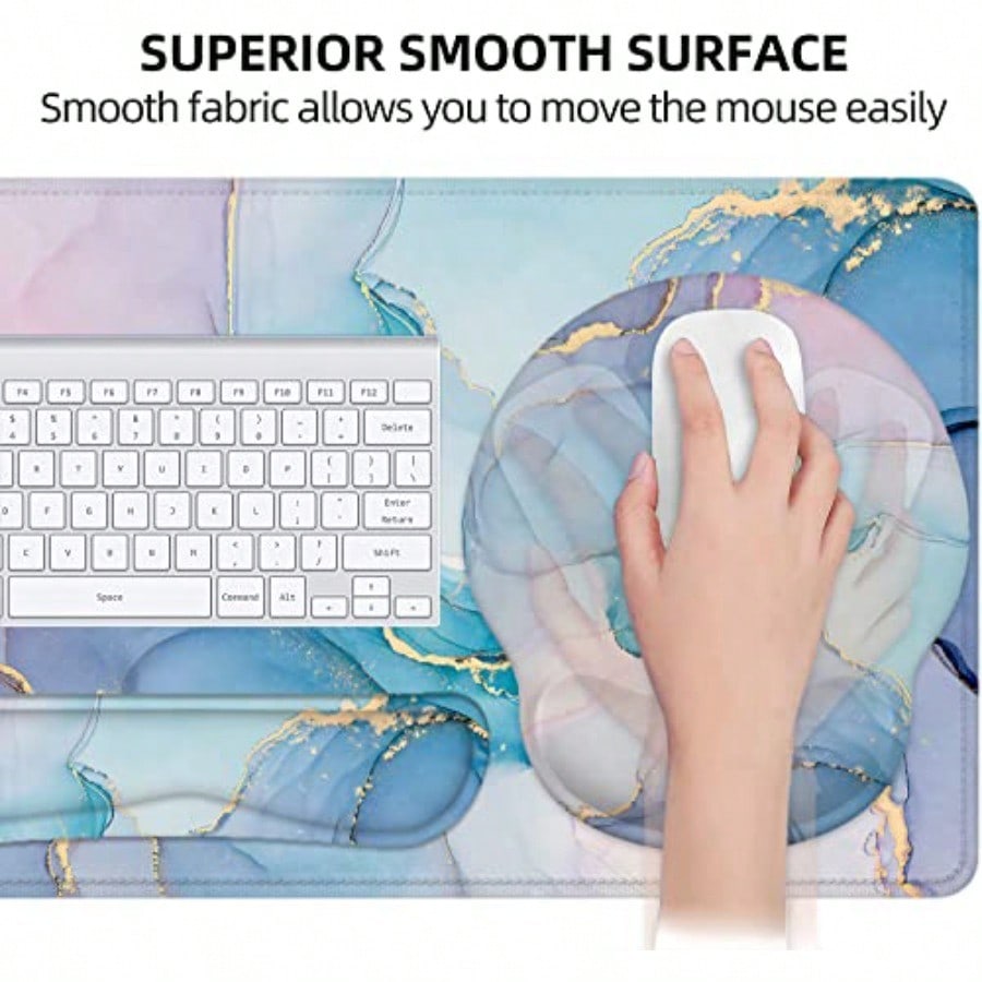 Mouse Pad with Wrist Rest Larg - مراجعة Gaming Keyboard Mouse Set وسعره