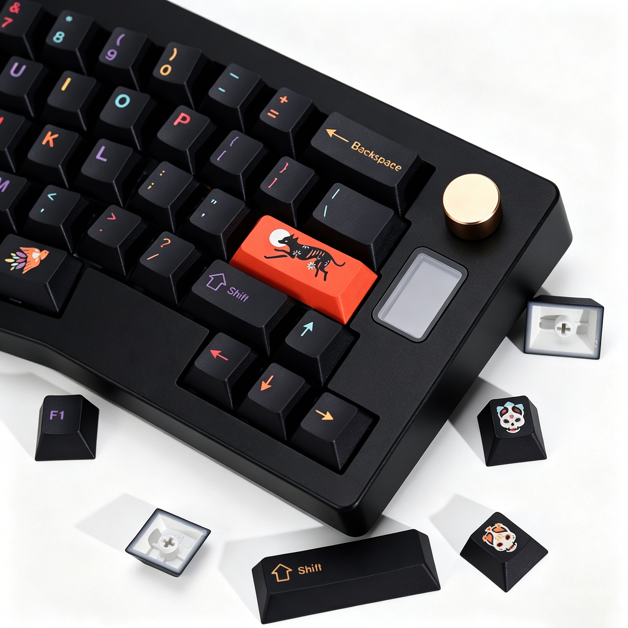 KBDiy Clone GMK Keycaps Retro  - مراجعة Gaming Keyboard Magnetic Switches وسعره