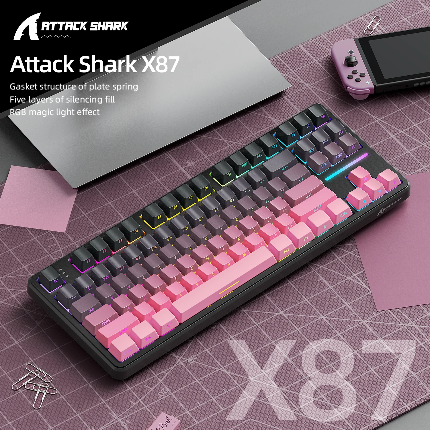 Attack Shark X87 Macro Drive G - مراجعة Gaming Keyboard Bluetooth وسعره