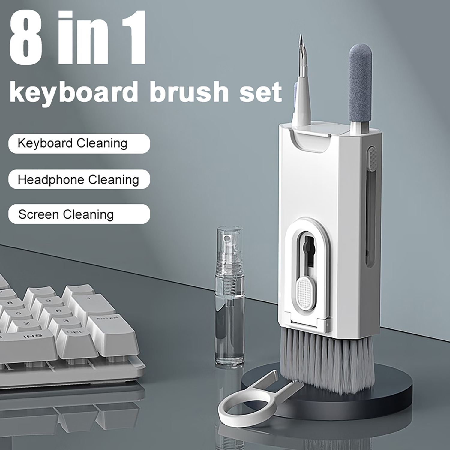 8 in 1 Cleaning Kit Computer K - مراجعة Keycap Puller Ring وسعره