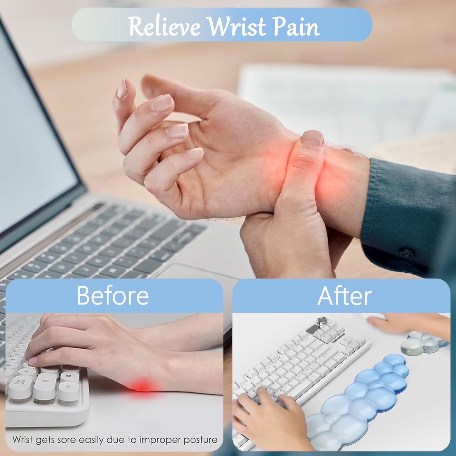 Ergonomic Cloud Wrist Support  - مراجعة Keyboard Mouse Bundle Gaming وسعره