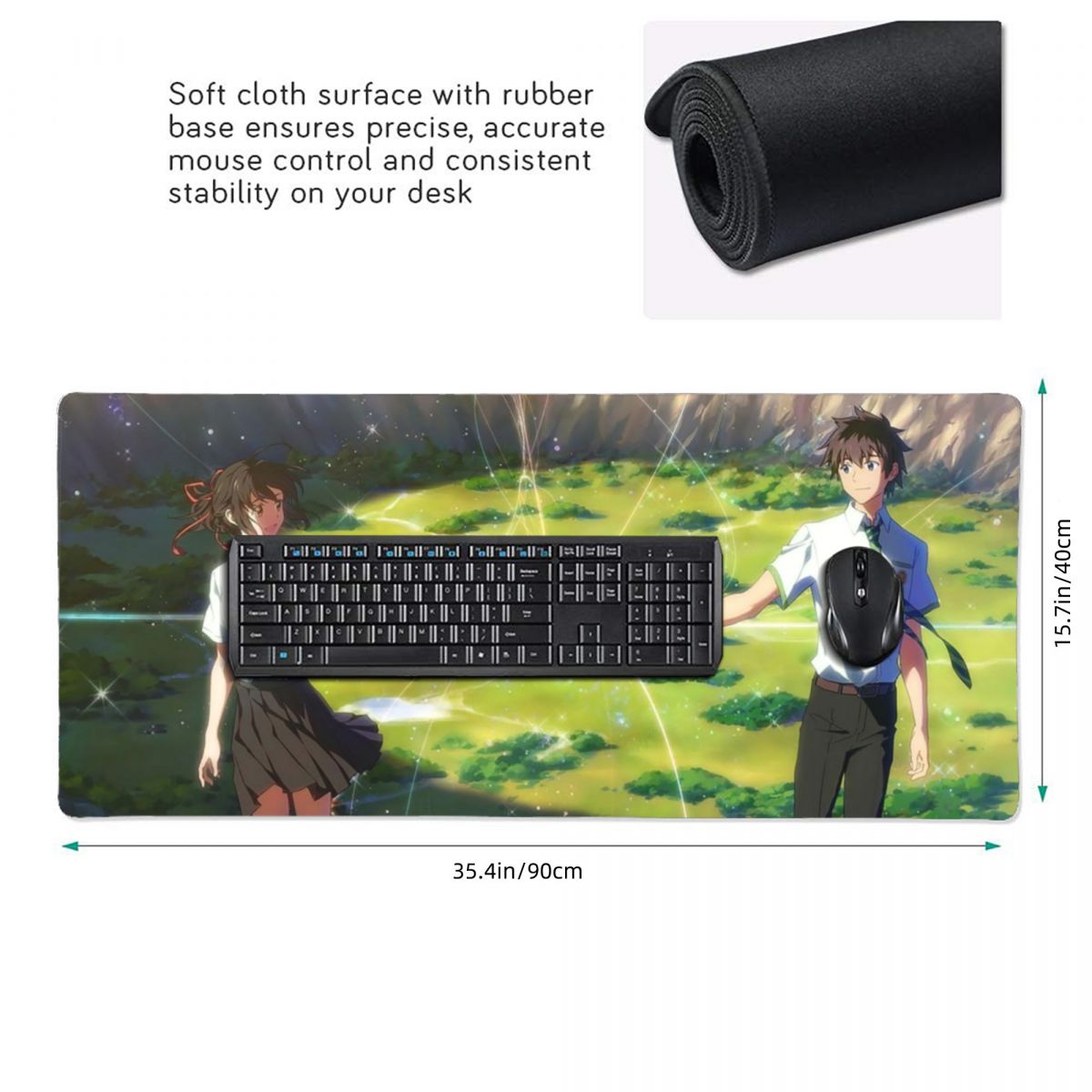 Japanese Anime Your Name Large - مراجعة Gaming Keyboard Name وسعره