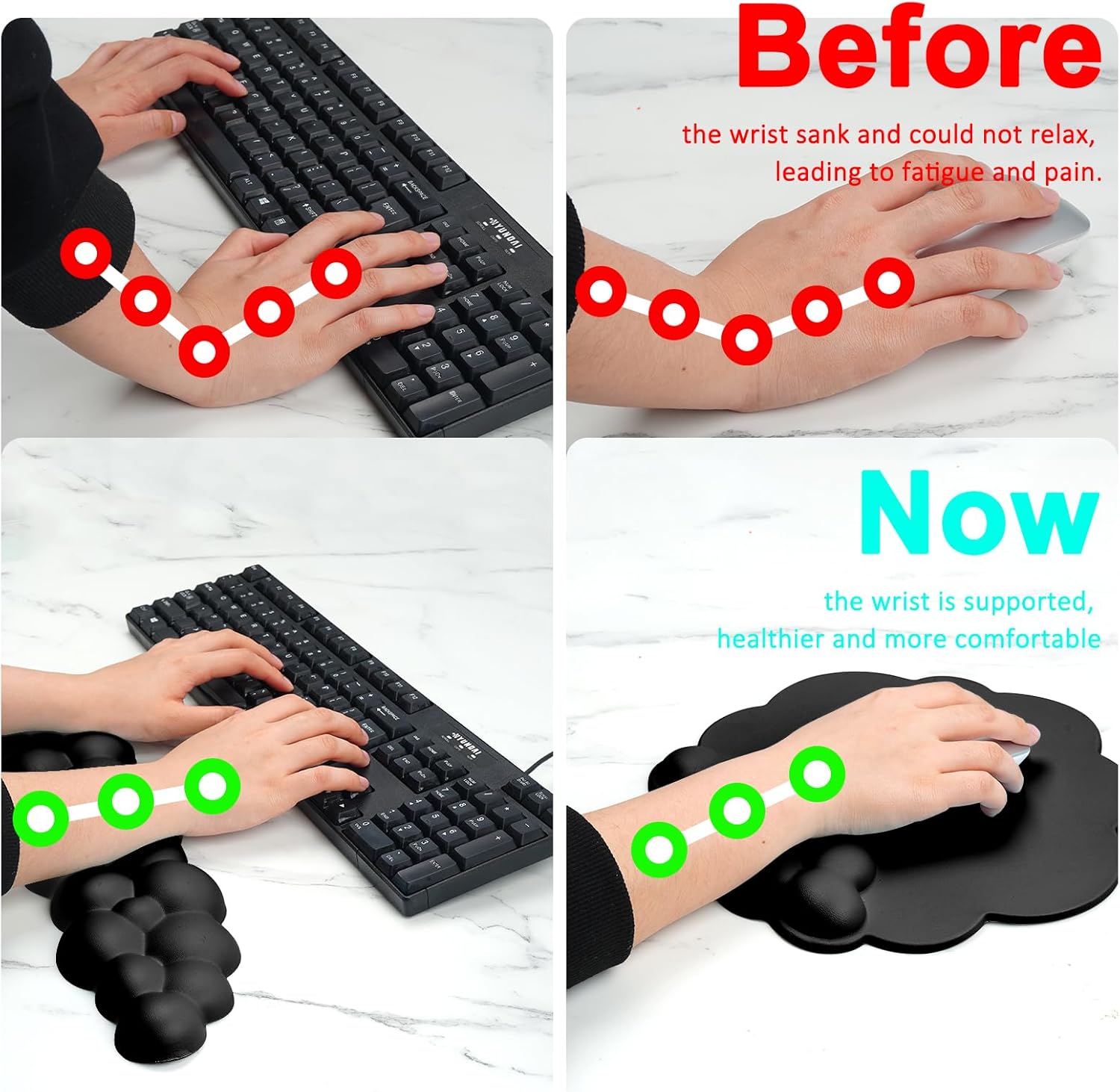 Ergonomic Cloud Wrist Rest Set - مراجعة Gaming Keyboard Mouse Set وسعره