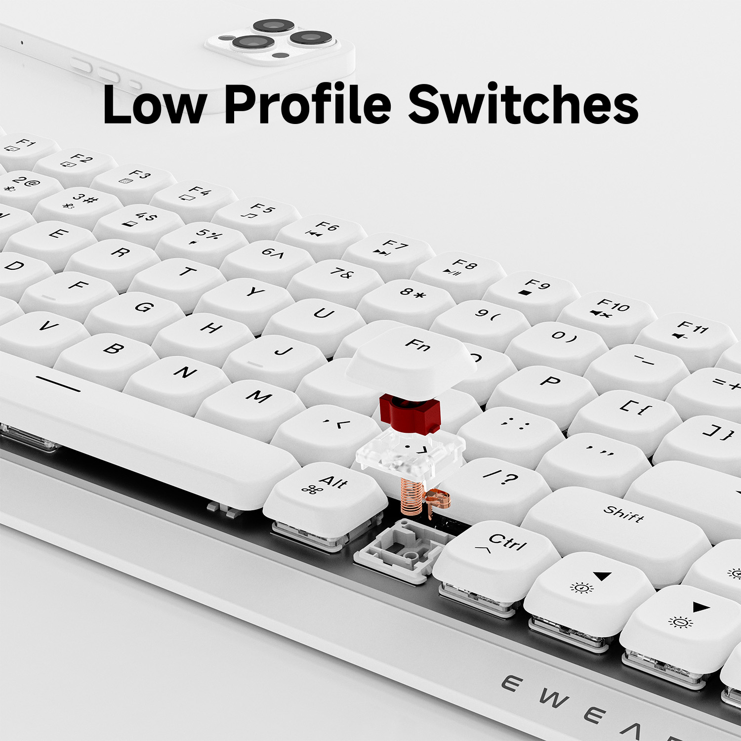 EWEADN 84 Keys Tri-Mode Low Pr - مراجعة Gaming Keyboard He وسعره