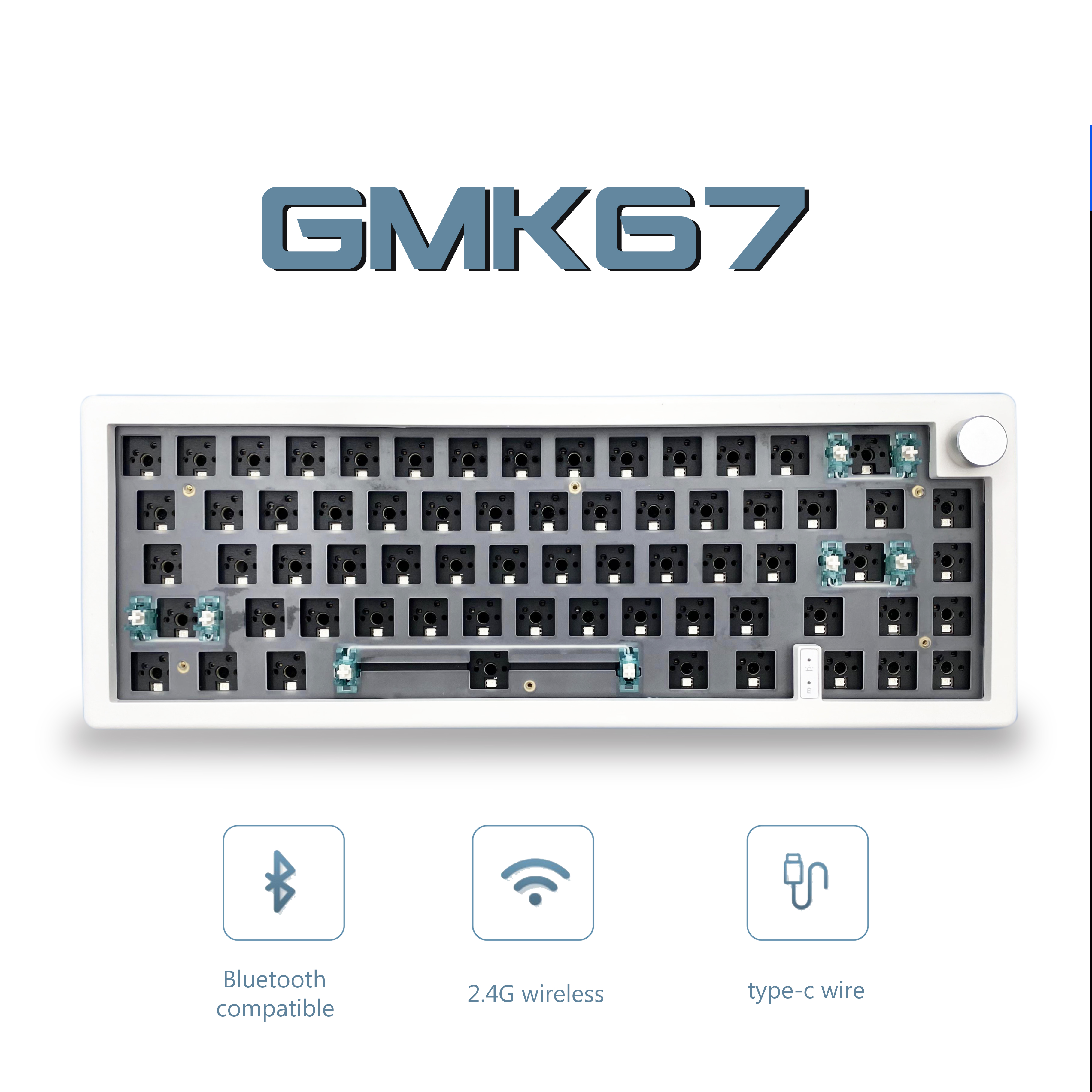 GMK67 65% Gasket Bluetooth 2.4 - مراجعة Hot Swap Pcb وسعره