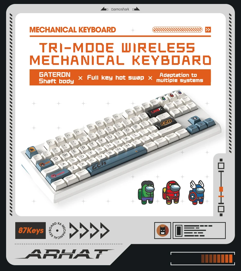 #For Darmoshark K6 Kit High Qu - مراجعة Gaming Keyboard Tkl وسعره